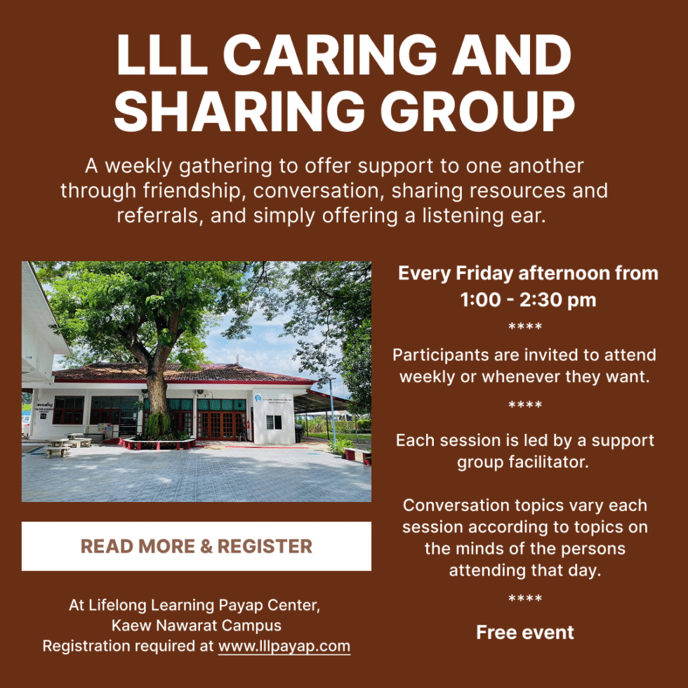 Lifelong Learning Payap Caring and Sharing Group every Friday free