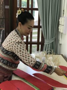 Lifelong Learning Payap Yee Peng Lanna Lantern Festival setting out the materials for lantern making