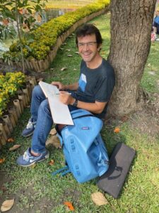 Some choose the ground and a tree as their chair while Sketching Chiang Mai