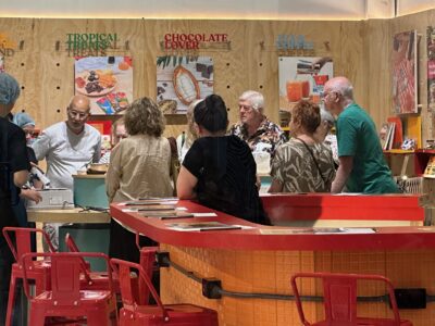 Participants learn how to make chocolate bars at the Bean to Bar event at Siamaya Chocolate