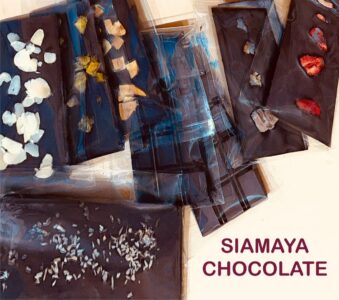 A selection of chocolate bars from Siamaya Chocolate