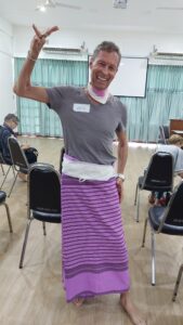 Textiles and Lanna Dance man in lanna skirt