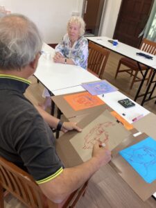 Blind Contour Drawing Session in Progress.